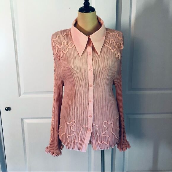 Rag Pink Ruffle Plus Size Blouse - Picture 1 of 6